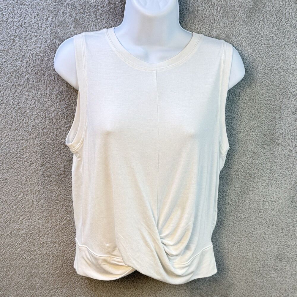 Banana Republic Cropped Twist Tie Front Tank Womens Small White Staple Pullover